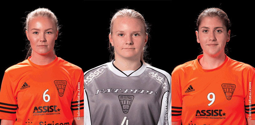 #6 Amanda Mårdfjäll. #4 Rebecka Nyman. #9 Isabella Johansson