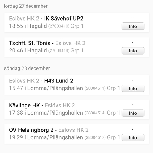 Spelschema lag 1
