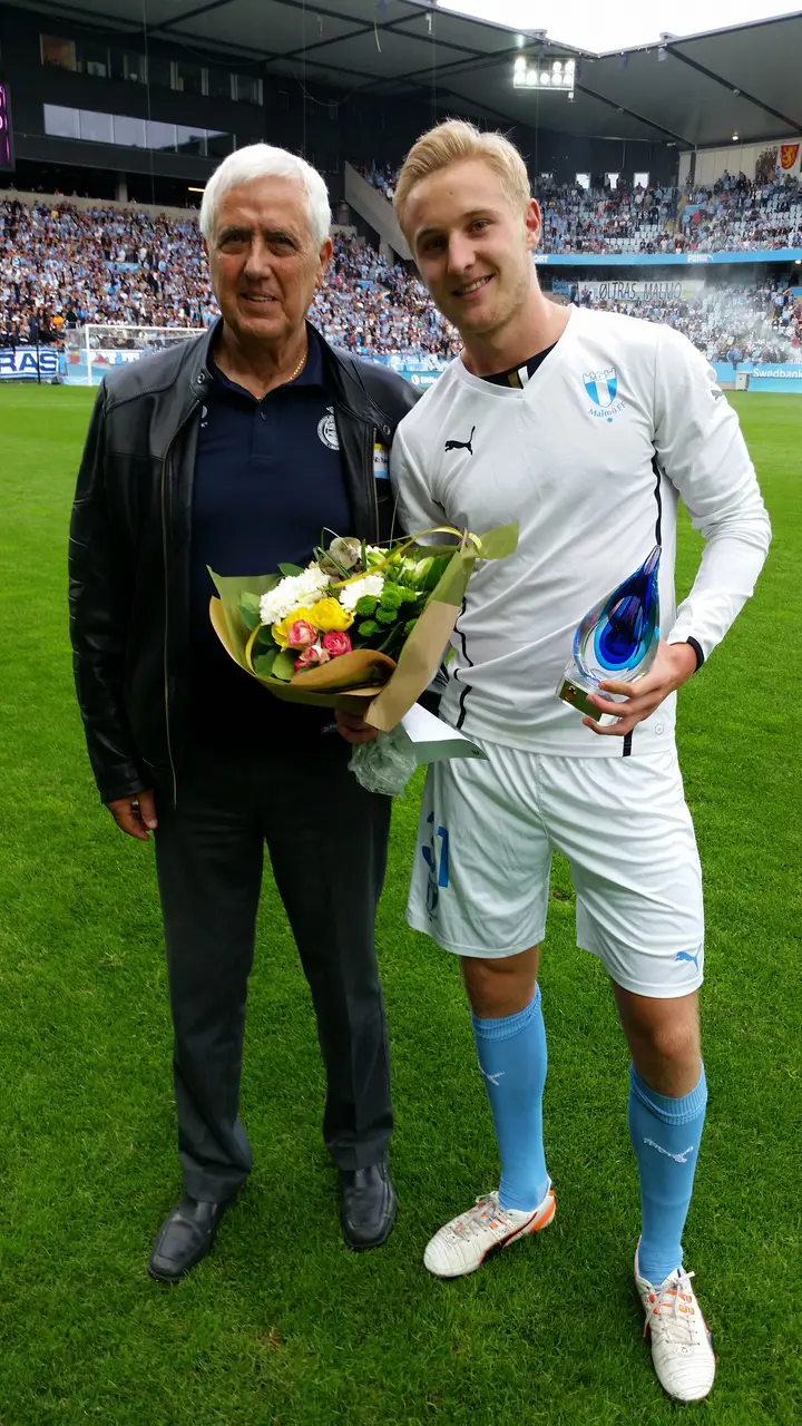 Ordförande Olle Winqvist och Pristagaren Frans Brorsson