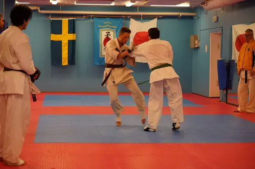 Gradering vid Söråkers Kyokushin karate. Examinator: Shihan Håkan Nygren