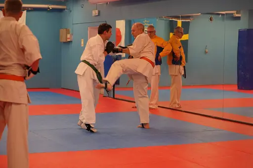 Gradering vid Söråkers Kyokushin karate. Examinator: Shihan Håkan Nygren