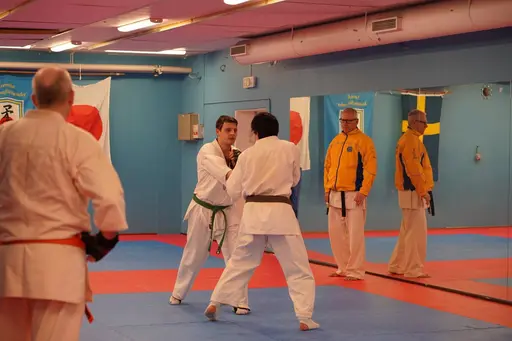 Gradering vid Söråkers Kyokushin karate. Examinator: Shihan Håkan Nygren