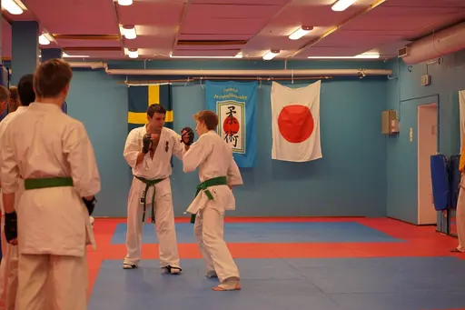 Gradering vid Söråkers Kyokushin karate. Examinator: Shihan Håkan Nygren