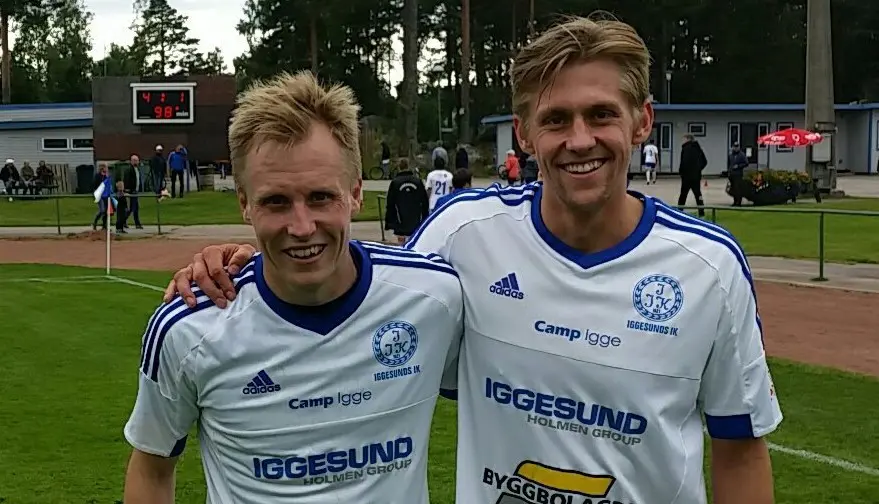 Hattrickskytten Niklas Norman och Dennis Sjölén