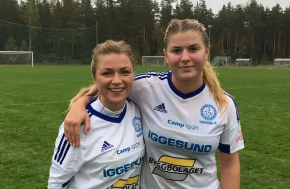 Säsongens sista målskyttar, Elin Lindqvist och Malin Jonsson