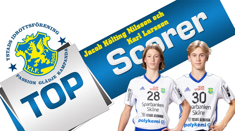 Bild: Jacob Hölting Nilsson (nr 28) och Karl Larsson (nr 30) gjorde sammanlagt 40 mål i helgen.