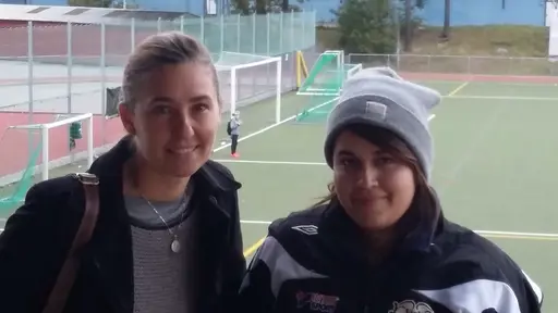 Lagledare Marlene och tränare Francisca intervjuas av Järla IF FK Media!