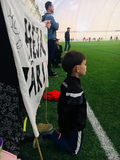 Här ser vi Järla röd som spelade mot Sickla i tältet under lördagsförmiddagen.