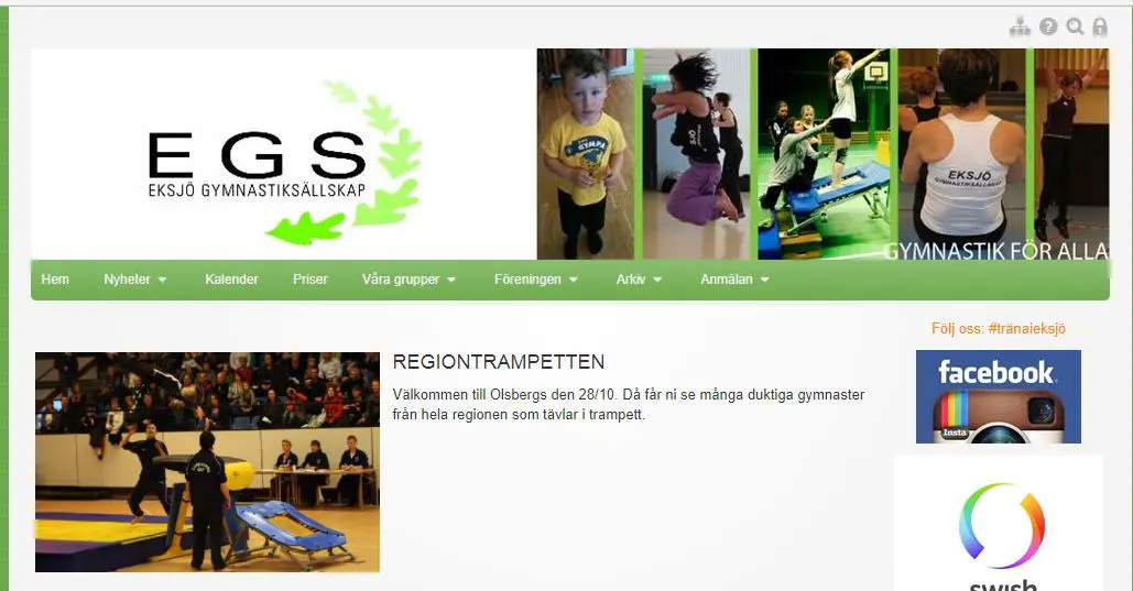 Eksjö Gymnastiksällskap anordnar årets Regiontrampett