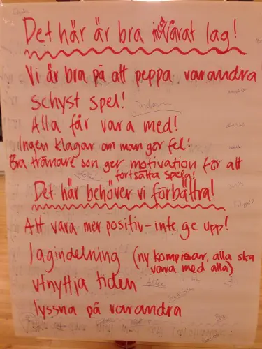 Kloka tankar som resultat av en träff för U13-gruppen i januari 2014.
