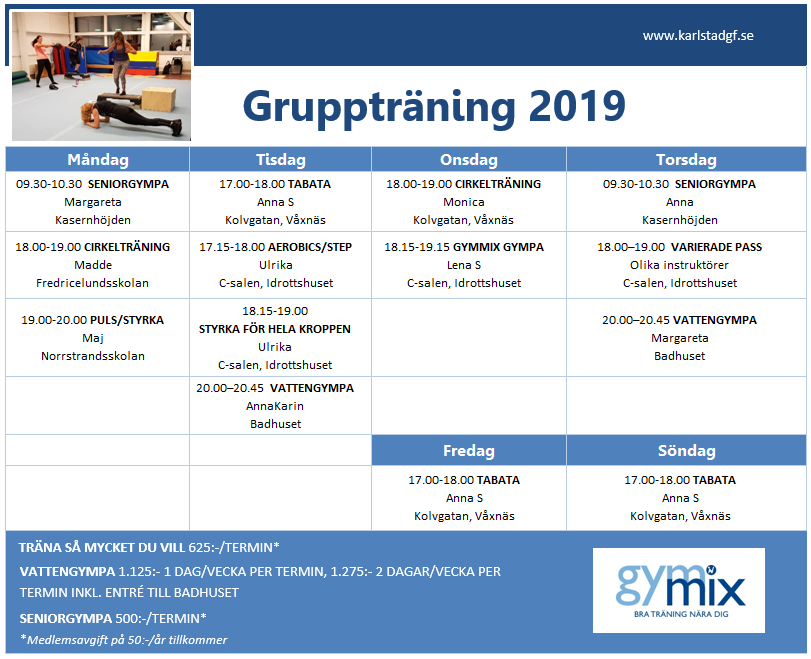 Gymmix i Karlstad - KGFs gruppträning