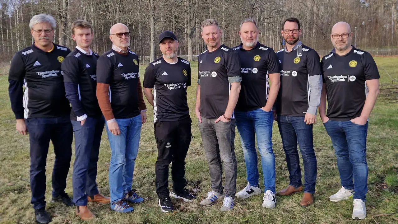 Styrelsen 2024 från vänster: Per Åslid, Ludvig Heinz, Carl Johan Nirbrant, Markus Pettersson, Petter Grönwall, Daniel Karlsson, Mattias Nordqvist, Magnus Johansson
