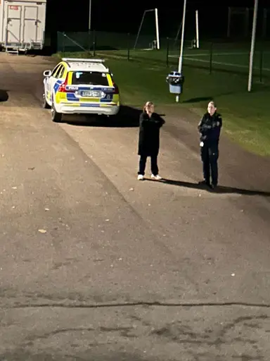 Besök bakom Varnhems idrottshall med vår ordförande, kommunpolisen och brottsförebyggande samordnare!
