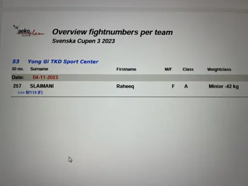 Raheeq Slaimani, minior -42 var klubbens enda tävlande för dagen men vi hade en fd Yong-gi fighter som körde i Master -68, Gabi Kabrial.
