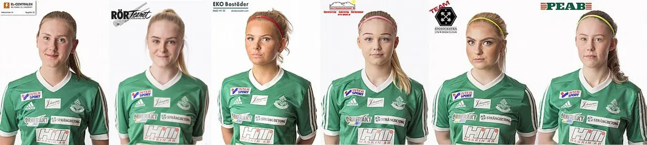 Moa Olsson, Elin Ericsson, Mirja Nordin, Moa Reynberg-Sjölund, Emelie Johansson, Sanna Berglund