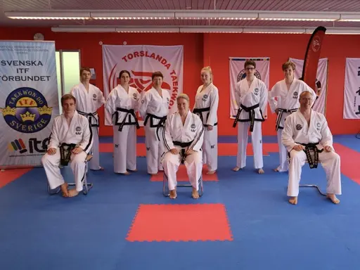 Bakre raden: Alexander, Emilie, Camilla, Emma, Malte och Isak, främre raden: Oscar, Master Mimmi och Niclas