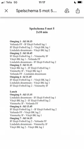 Spelschemat klart ! 