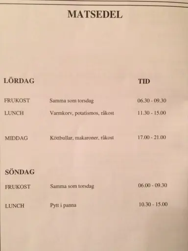 Viktig information om jobbet på Vimarskolans Matsal