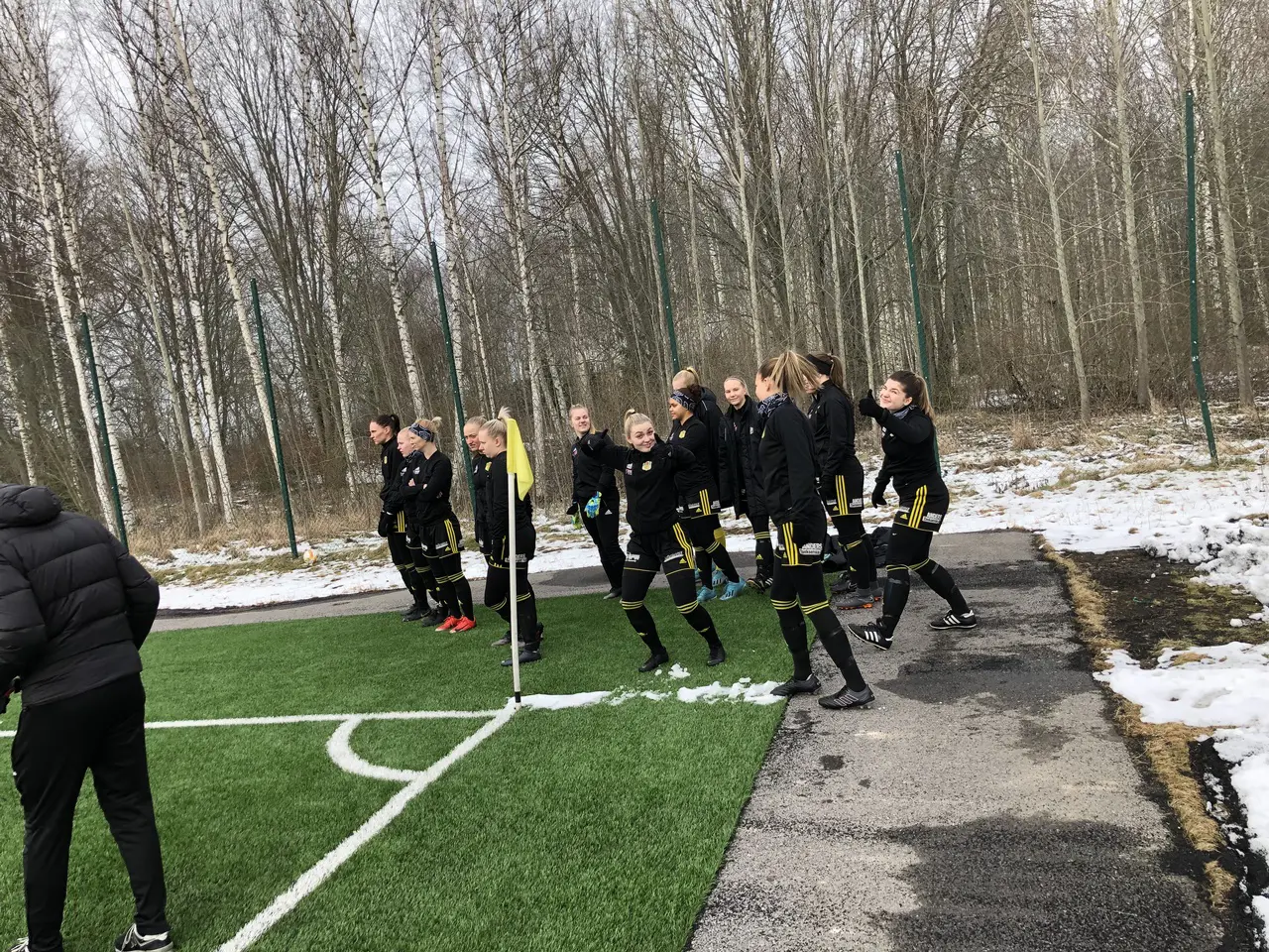 Uppvärmning inför årets 2:a match