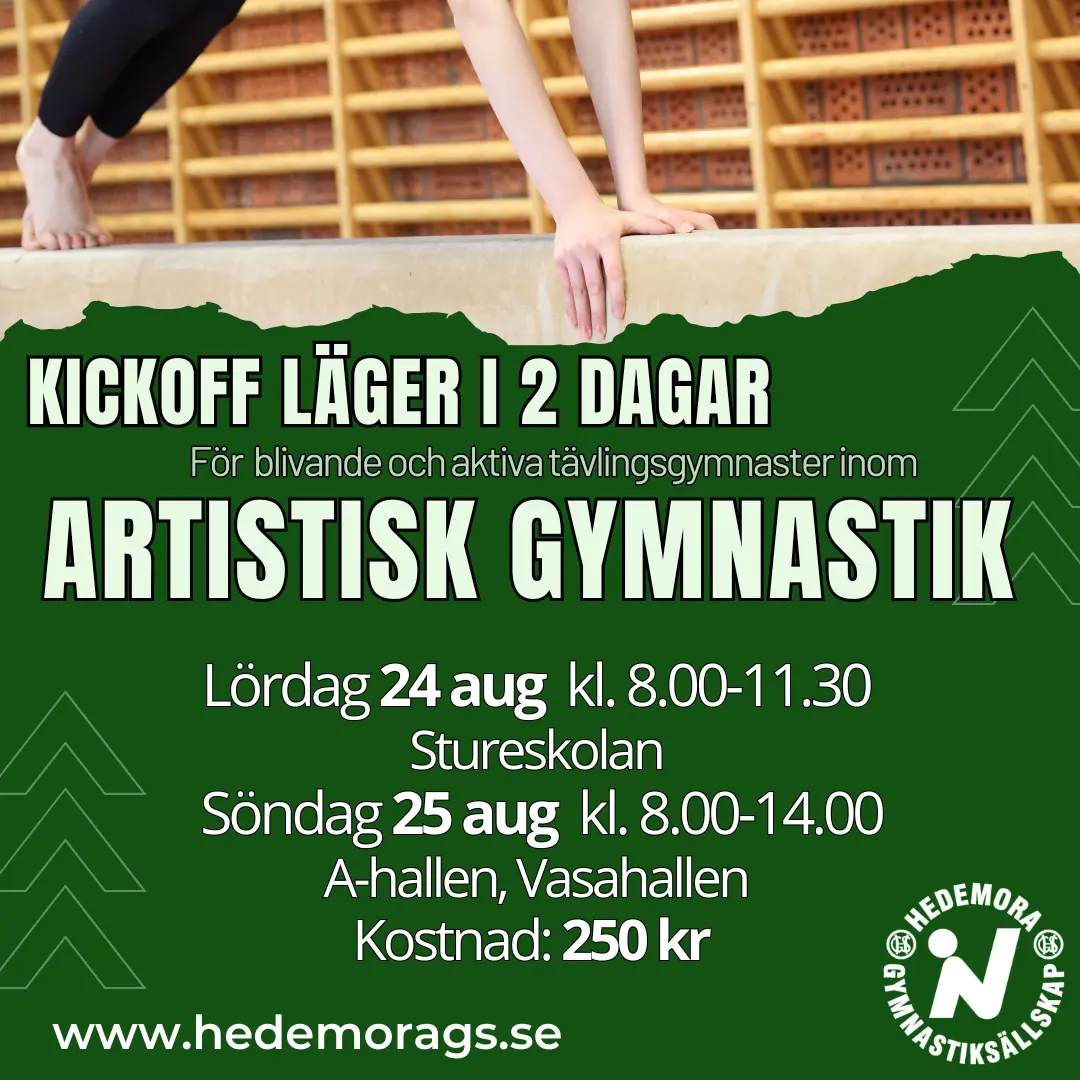 Alla HGS blivande och aktiva tävlings gymnaster inom Artistisk Gymnastik bjuds in till Kicka Off läger.