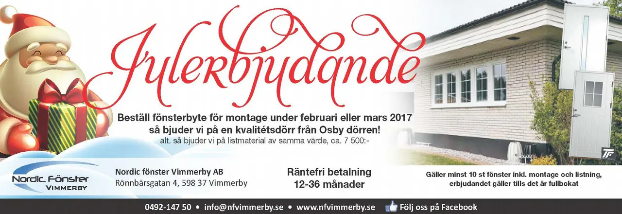 Julerbjudande från Julcupens huvudsponsor Nordic Fönster.