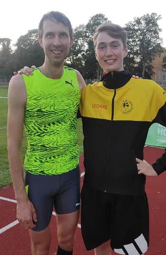 Hedda & Hanna med Stefan Holm. Anton med världshopparen Bohdan Bondarenko