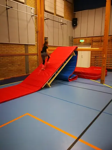 Gymnasterna fick själv bestämma vad vi skulle göra, det blev en gymnastikhinderbana som avslutades med en massagesaga.