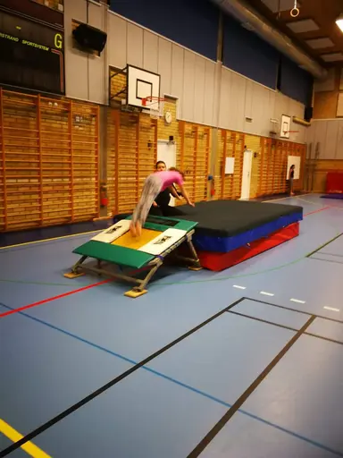 Gymnasterna fick själv bestämma vad vi skulle göra, det blev en gymnastikhinderbana som avslutades med en massagesaga.