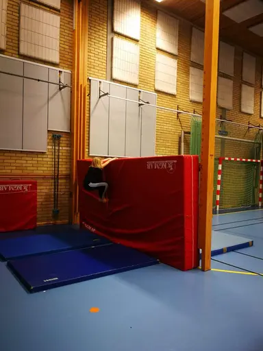 Gymnasterna fick själv bestämma vad vi skulle göra, det blev en gymnastikhinderbana som avslutades med en massagesaga.