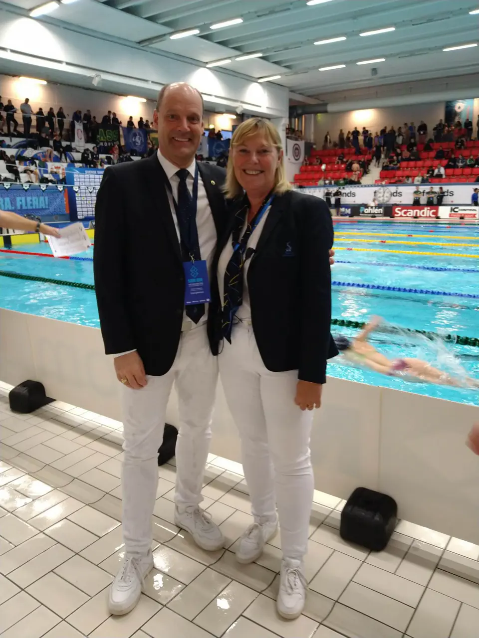 Pia Yman tillsammans med kollegan Stefan Persson.