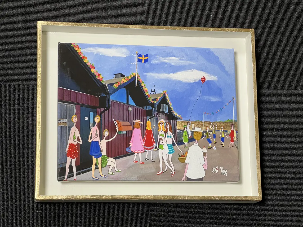 Ett unikt Kullavik-motiv av vår egen konstnär Marika Lang (tavlan på bilden är inkl ram, se pris nedan)