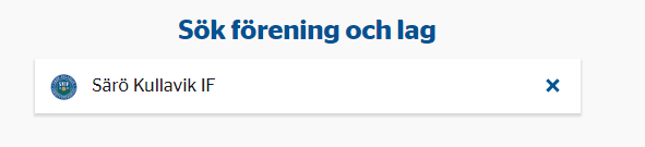 sök förening på SvFFs hemsida...