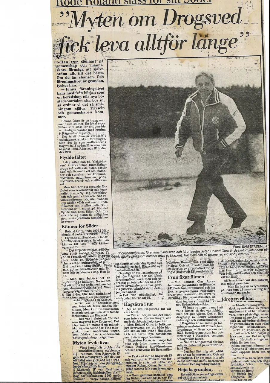 Artikel med Roland i en dagstidning