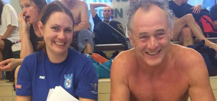Jenny på Masterstävling tillsammans med vår ordförande Lennart Larsson...
