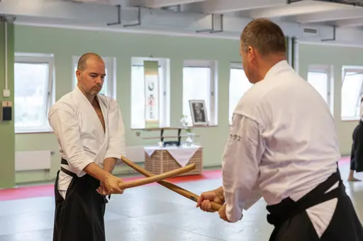 HT-24 invigde vi med ett träningsläger, där Dainius Šilingas från Litauen och vår egen Magnus Ohlsson instruerade. Ett härligt läger med aikidokas från Sverige & Litauen! Foto: Gabriel Brandström