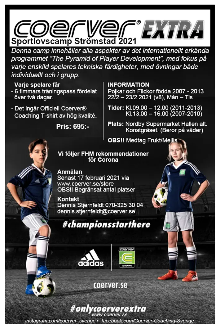 Fotbollsträning med professionella tränare från Coerver.
