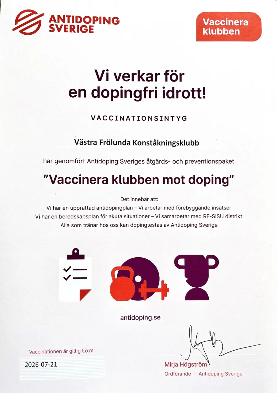VFKK är vaccinerat mot doping!