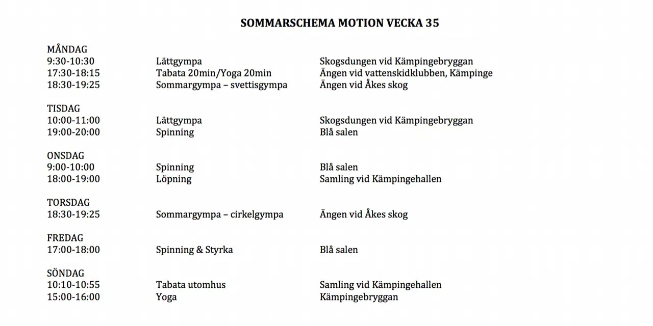 Måndagen den 31 augusti startar vi höstterminen för alla motionärer.