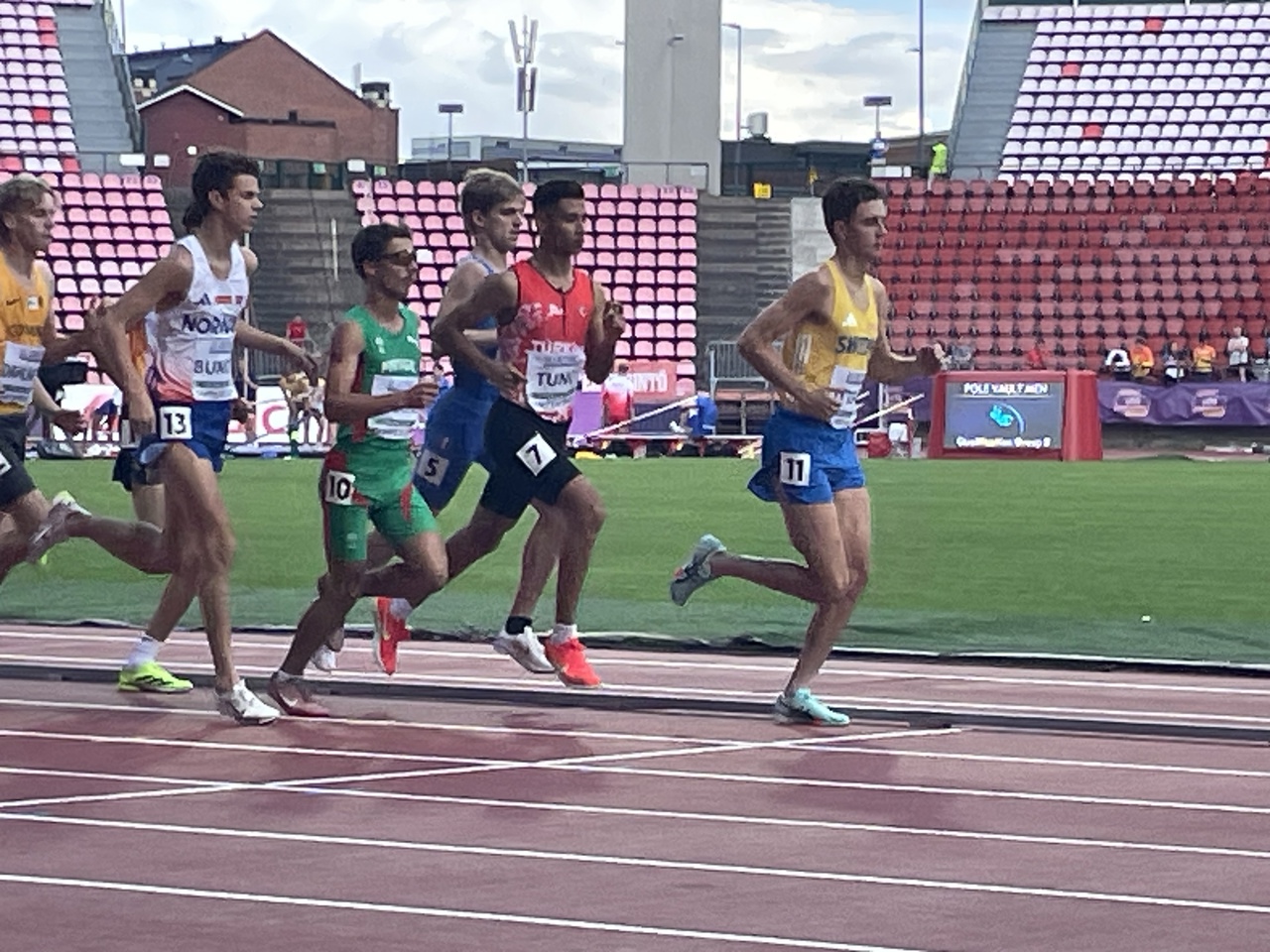 Kalle Ottfalk på väg till final på 3000m i U20EM. Foto: Staffan Movin