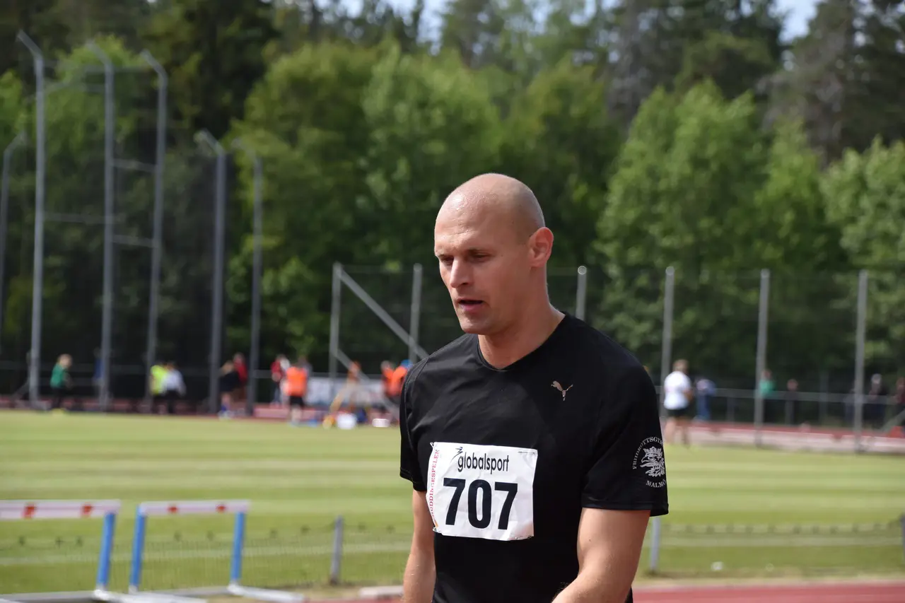 Dennis Karanda gör debut på veteran-SM nästa helg. Foto från Huddingespelen: Victor Björk