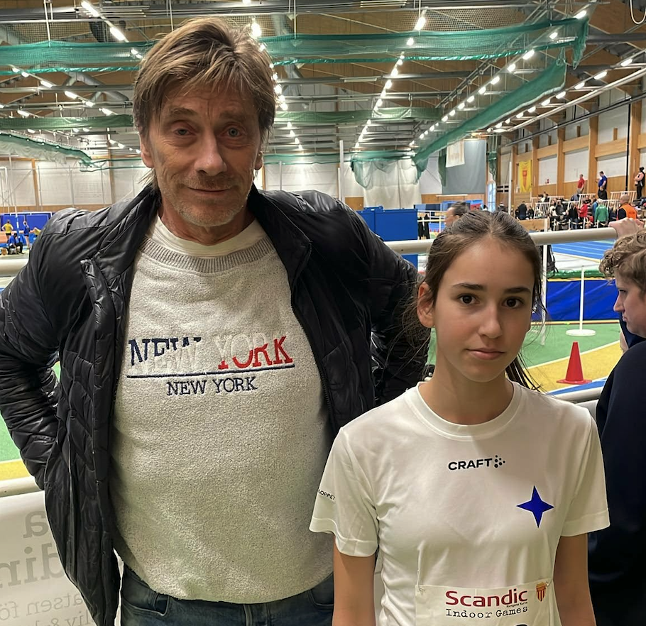 Höjdcoach Peder Fjaestad och höjd-/stav-Isabel Andersson.