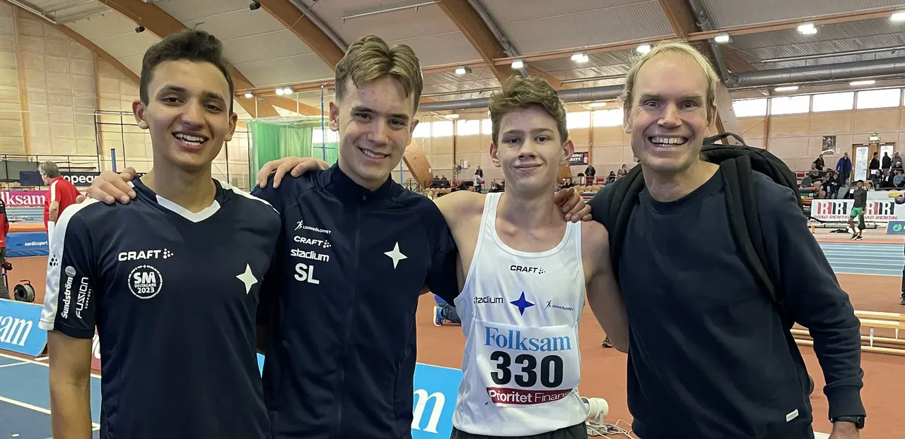 Jonas, Sebbe, Emil och coach Daniel har alla anledningar att se nöjda ut!