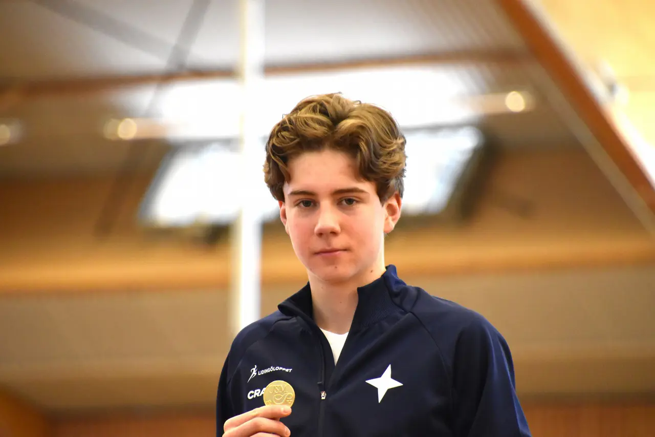 Kalle Ottfalk, guldmedaljör i inomhus-SM för 15–16-åringar 2022. Foto: Maya Swedin