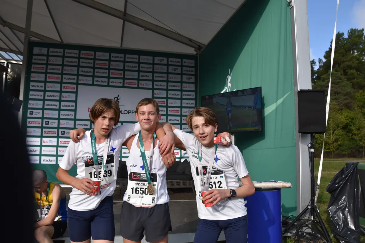 Oscar, Emil och Luca var en stark trio i P14-klassen. Foto: Janne Åkerblom