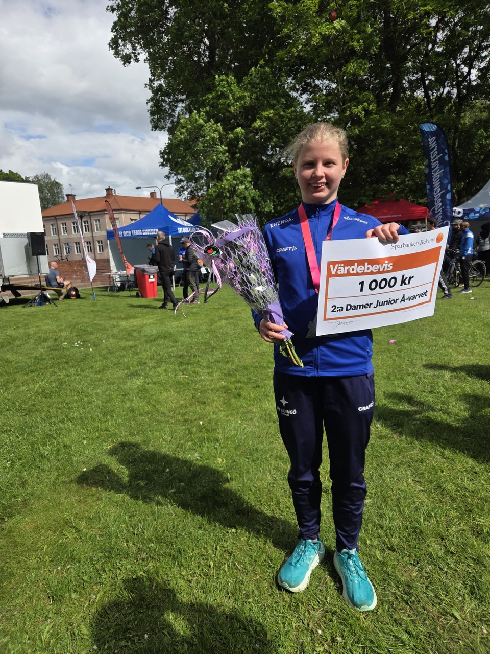 En glad Tilda efter prisutdelningen