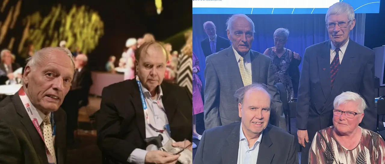 Lasse Dahlstedt och Anders Olsson. Till höger tillsammans med Hasse Davidsson och Christina Liffner. Foto: Kullen resp Stefan Olsson