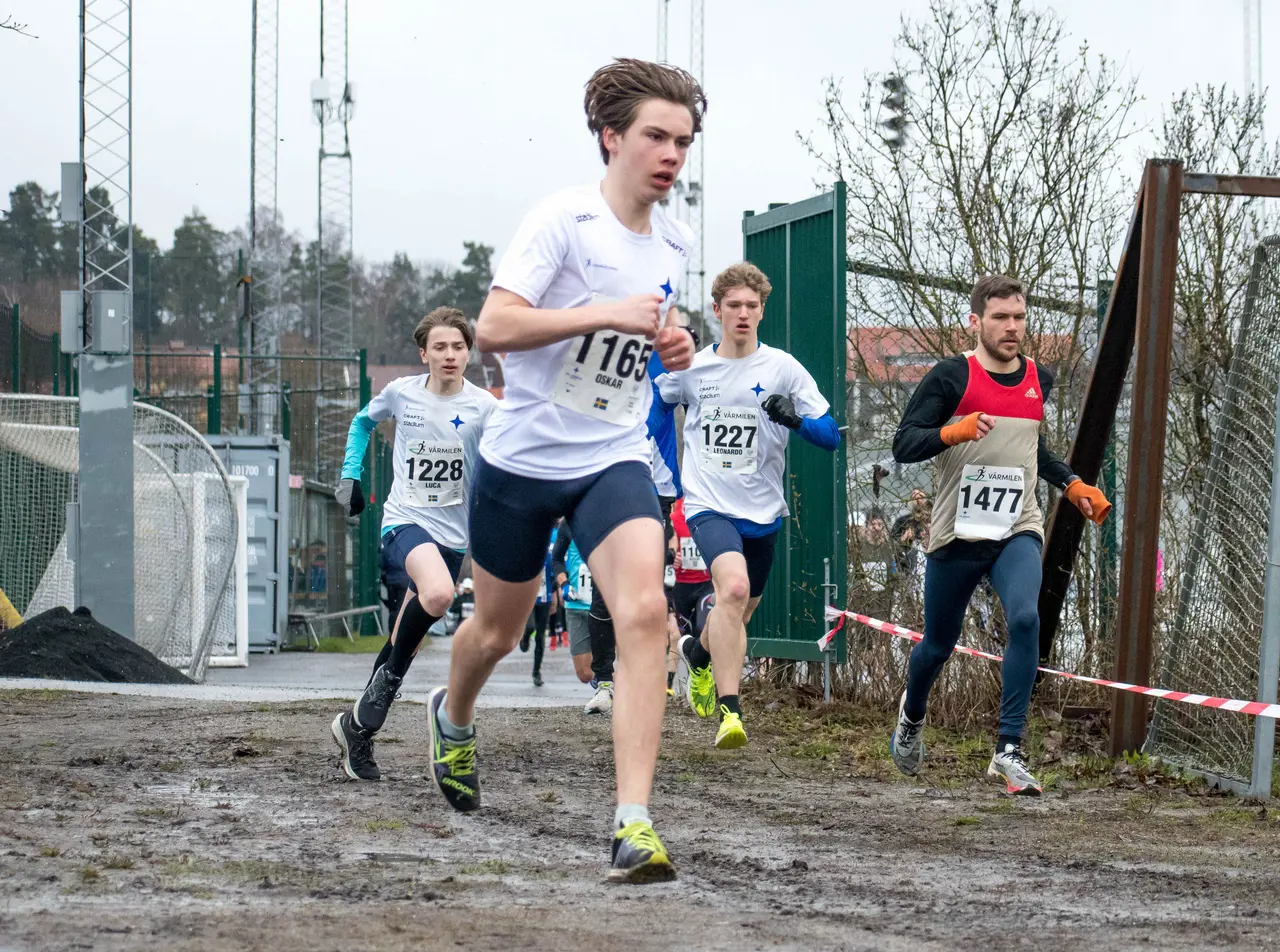 Oskar långt fram, Luca och Leonardo strax bakom. Foto: Henrik Isaksson/Piniro
