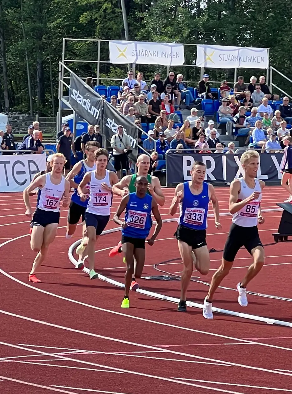 Foto: okänd ledare, Olof på upploppet i årets SM i Norrköping på 1500m