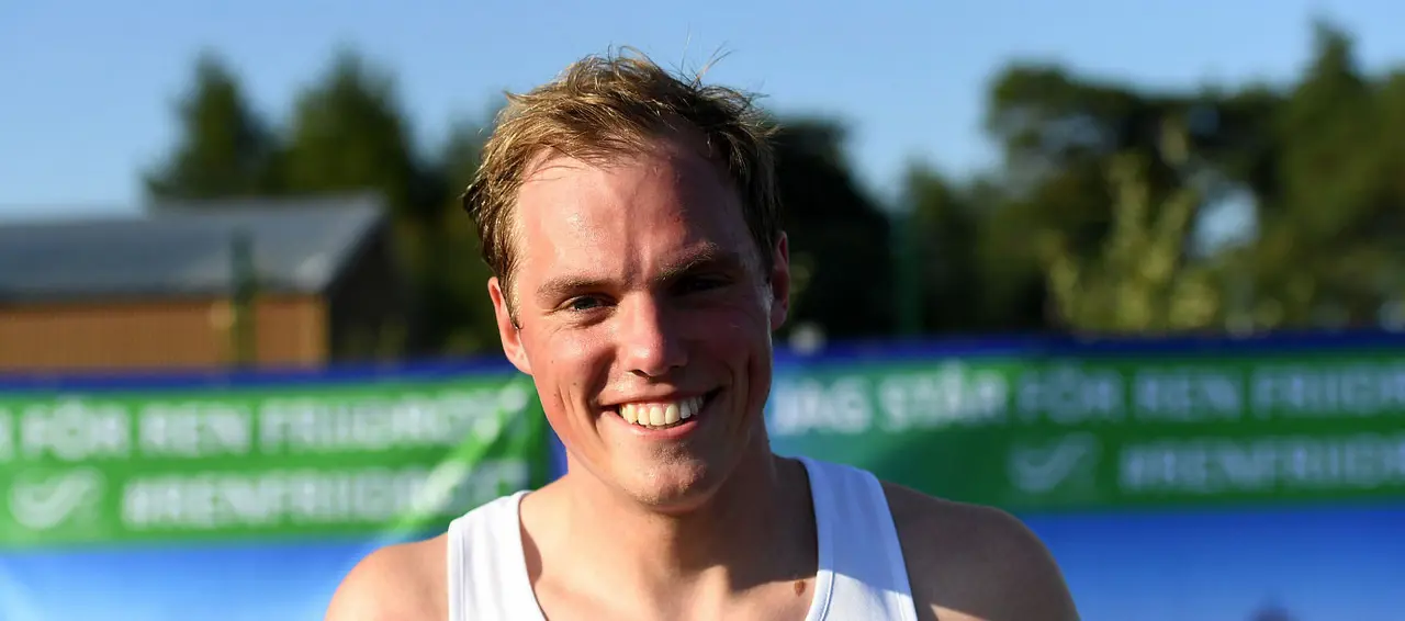 Fredrick Ekholm. Foto: DECA Text & Bild (från SM i friidrott 2020)