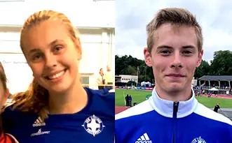 Mellanie och Robin är klubbens representanter under mångkamps-SM inomhus.